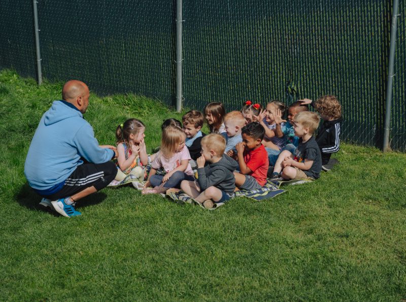 Child playing in a safe, supervised learning space near Milton.